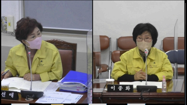 이종화 의원이 30일 창원시의회 경제복지여성위원회 심의 중 의원들 질의에 답변을 하고 있다./화면캡처/